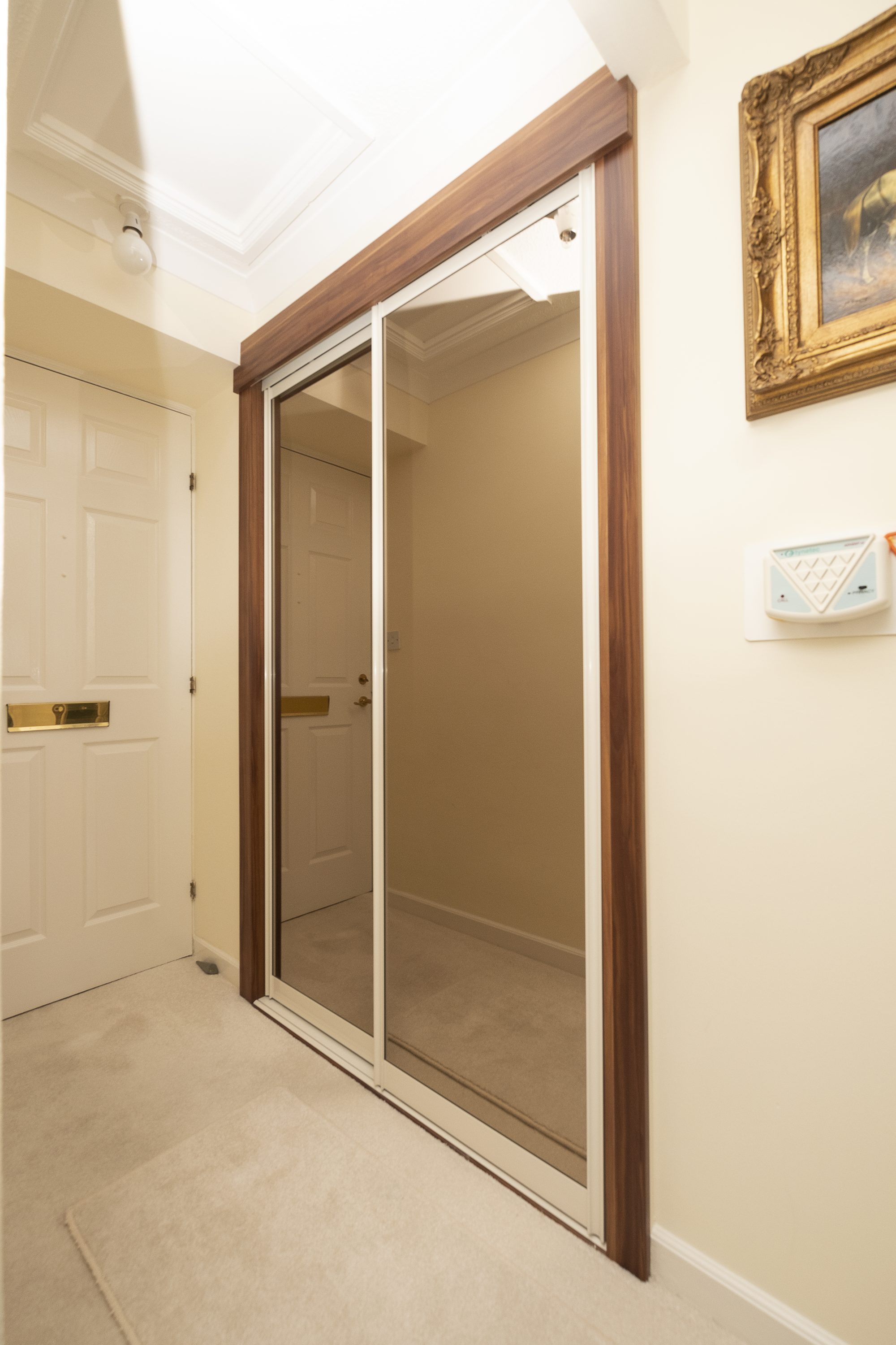 Silver Mirror Slider with Opera Walnut Surround